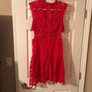 Nastygal red lace dress